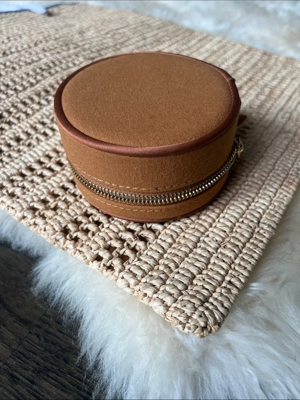 Sezane Brown Jewelry Travel Case